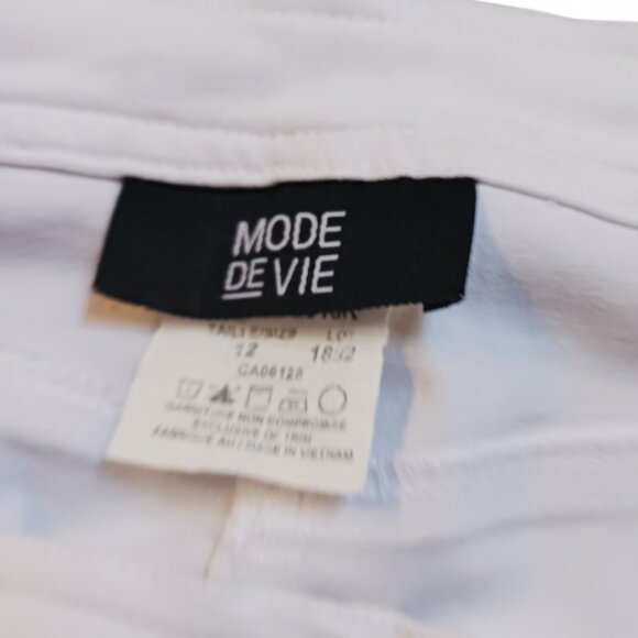 Mode de Vie Womens White Cropped Jeans Sz 12 Split Hem Stretch Denim Pants - Picture 8 of 14